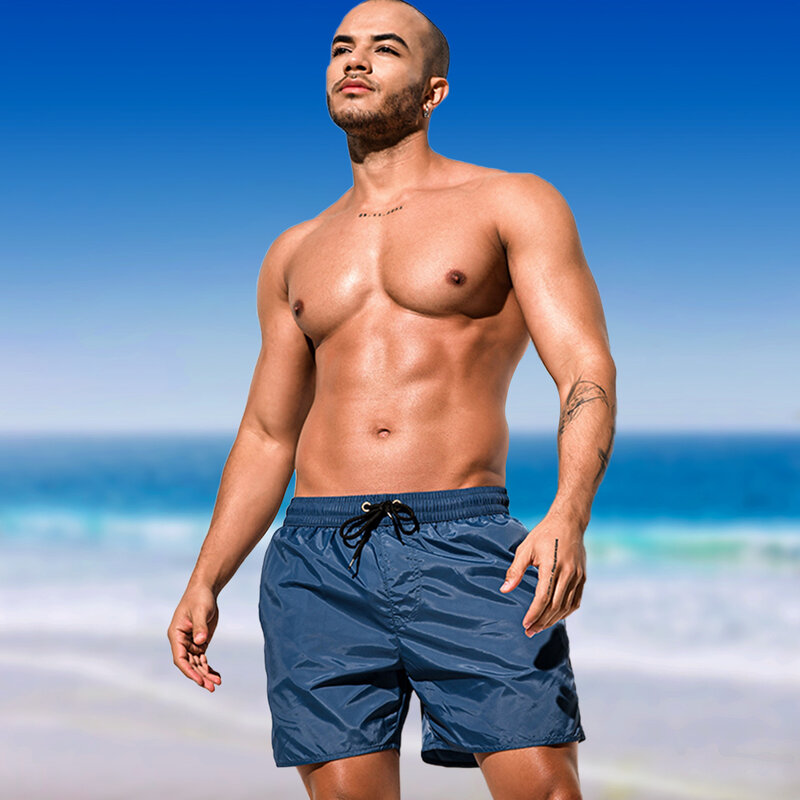กางเกงว่ายน้ำผู้ชายพิมพ์ลายข้อความ JD17กางเกงขาสั้นชายหาดรัดรูปเซ็กซี่กางเกงว่ายน้ำบิกินี่2023ใหม่ฤดูร้อน