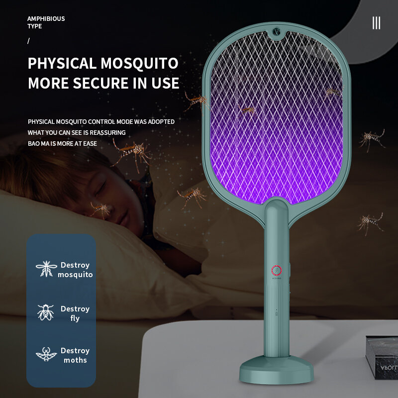 Новинка, умная Бытовая лампа-ловушка Xiaomi 2 в 1 для комаров, электрическая ударная ловушка для комаров, перезаряжаемая через USB ловушка для насекомых