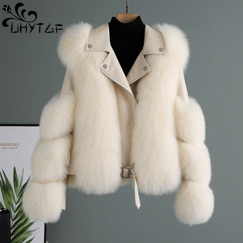 Casaco de pele sintética feminino, jaqueta de pele de carneiro, casaco feminino, luxo, pele de raposa, outono, inverno, 2825, 2023