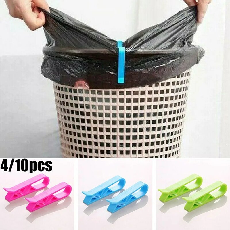 Plastic Dustbin Bag Clips, Acessórios de cozinha, Lixo Bin, Clipe Lixo Bag Fixo, Home Organizer, Lixo pode bloquear Holder, 4 pcs, 10pcs