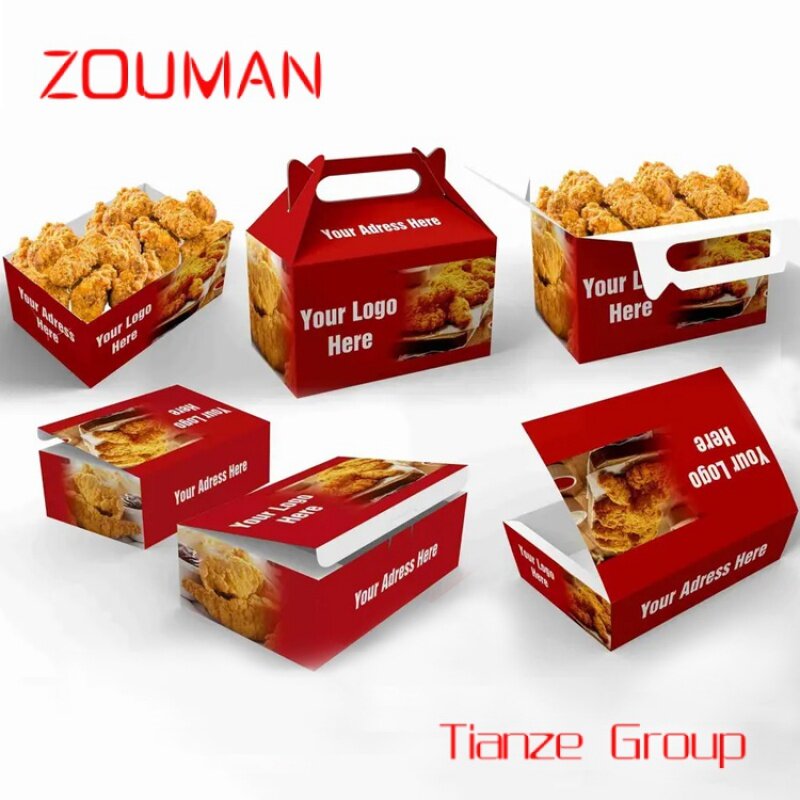 Custom , Hot sale disposable fast food fried chicken packaging box custom food grade Takeaway fried chicken box