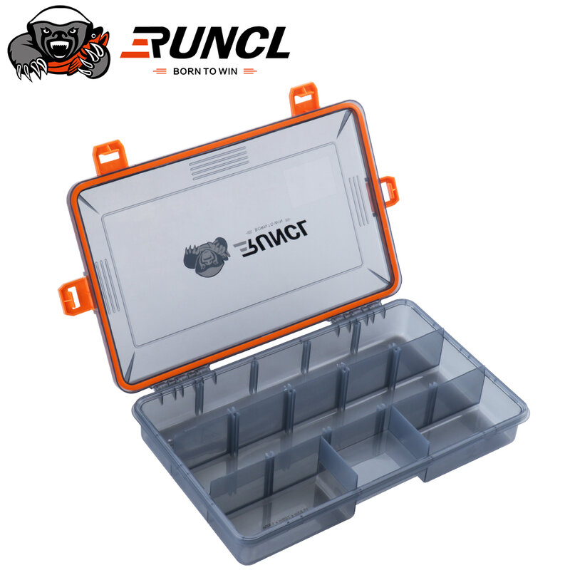 RUNCL wodoodporne pudełko rybackie Tackle akcesoria wędkarskie w pudełku haczyk do przynęty pudełka do przechowywania dwustronna wysoka wytrzymałość wędkarstwo pesca