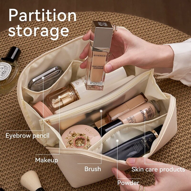 Kit de almacenamiento de cosméticos de gran capacidad, neceser de viaje, bolsa de maquillaje, Ins Advanced Sense, portátil, 2 piezas