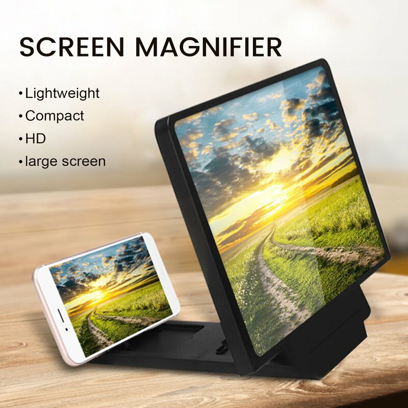 10-14 Inch 3D Fun Screen Amplifier Folding Mobile Phones Magnifying Glass HD Stand Video Amplifier Bracket Enlarge Eye Protector