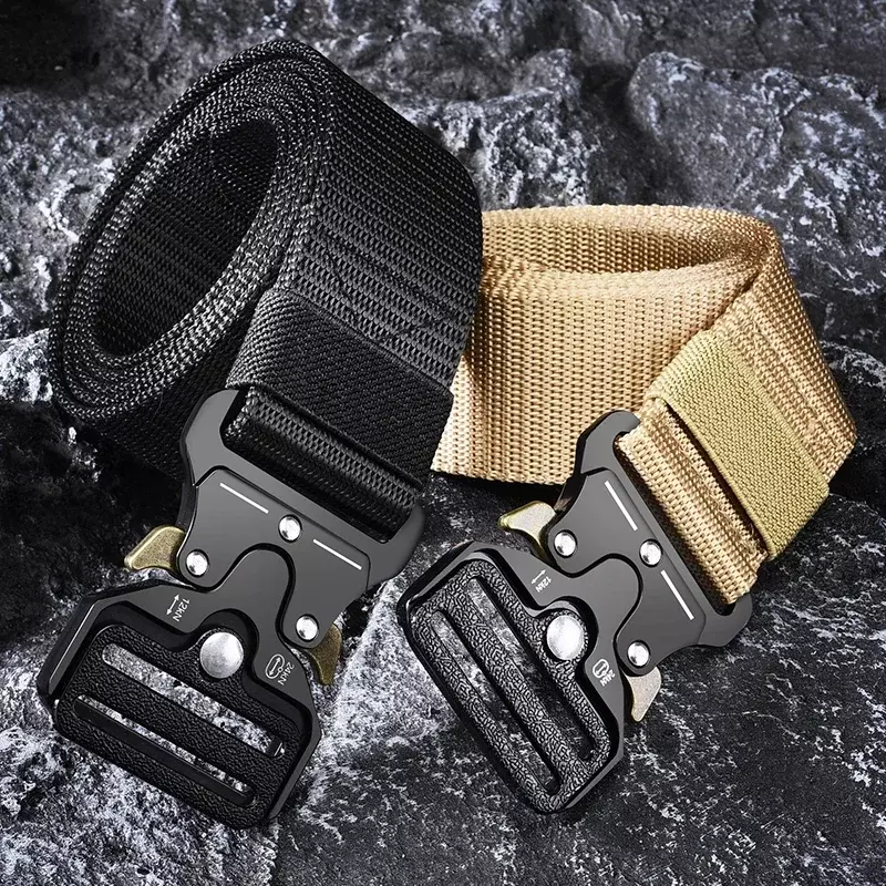 Tough Guy Men Belt Army Outdoor Hunting Tactical Multi Function Combat Survival High Quality Marine Corps Canvas for Nylon Male