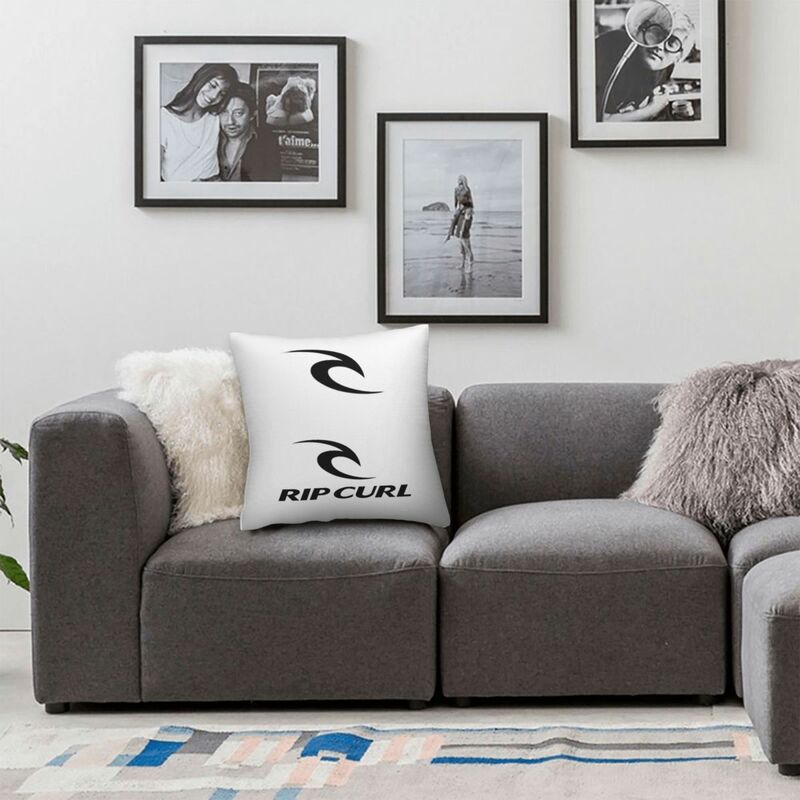 Rip Curl Logo Kwadratowa poszewka na poduszkę Poliestrowa poduszka dekoracyjna Komfortowa poduszka do salonu w domu
