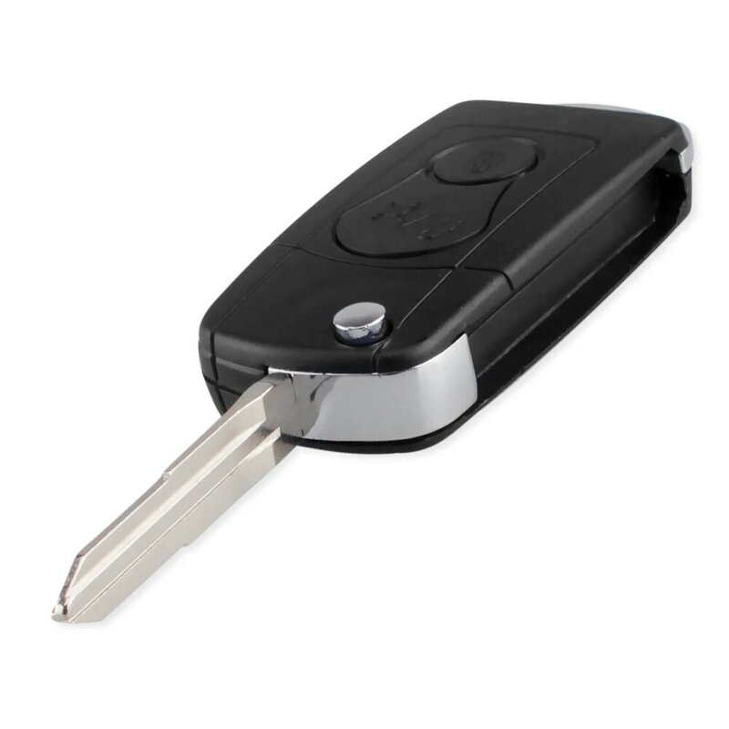 KEYYOU 2 Buttons Modified Flip Folding Remote Car Key Case For SsangYong Actyon Kyron Rexton Key Shell Case Blank Uncut Blade