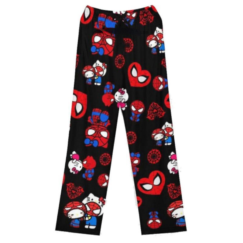 Sanrio-pantalones de pijama finos de Hello Kitty para mujer, ropa informal para el hogar al aire libre, con dibujos animados, Primavera