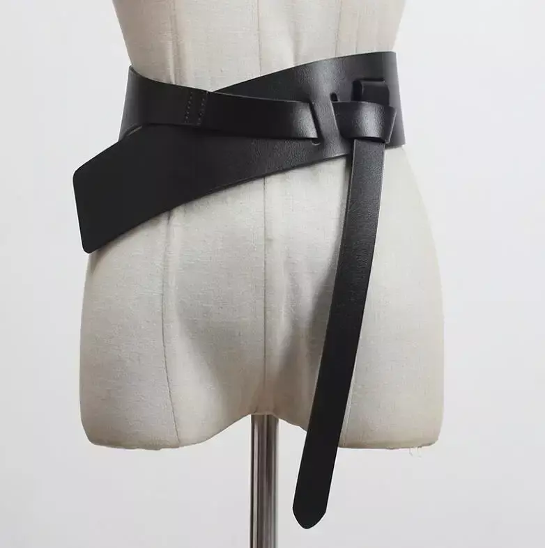 Women's Runway Fashion Genuine Leather Cummerbunds Female Dress Corsets Waistband Belts Decoration Wide  Belts for Women