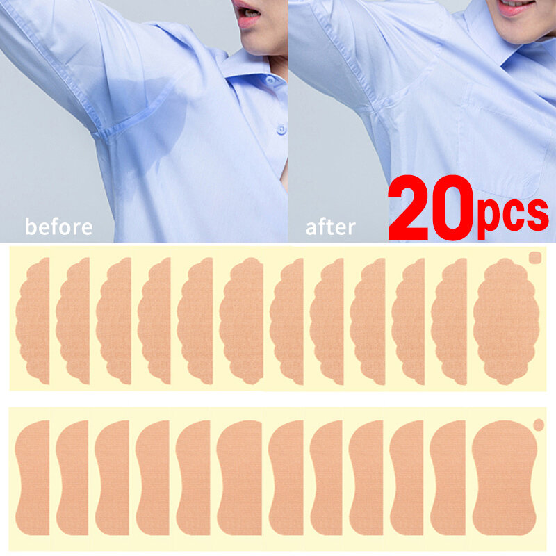 20Pcs/lot Summer Underarm Sweat Pads Armpit Antiperspirant Sticker Deodorants Anti Perspiration Reduce Armpit Foot Sweat Pad