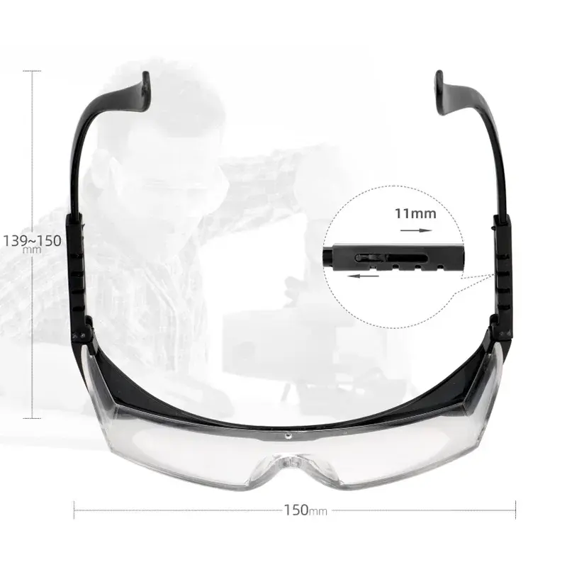 Lunettes de sécurité de travail anti-éclaboussures, lunettes de protection des yeux, lunettes de laboratoire, lunettes de protection contre le vent industriel et la poussière, lunettes de cyclisme, 1 pièce, 10 pièces