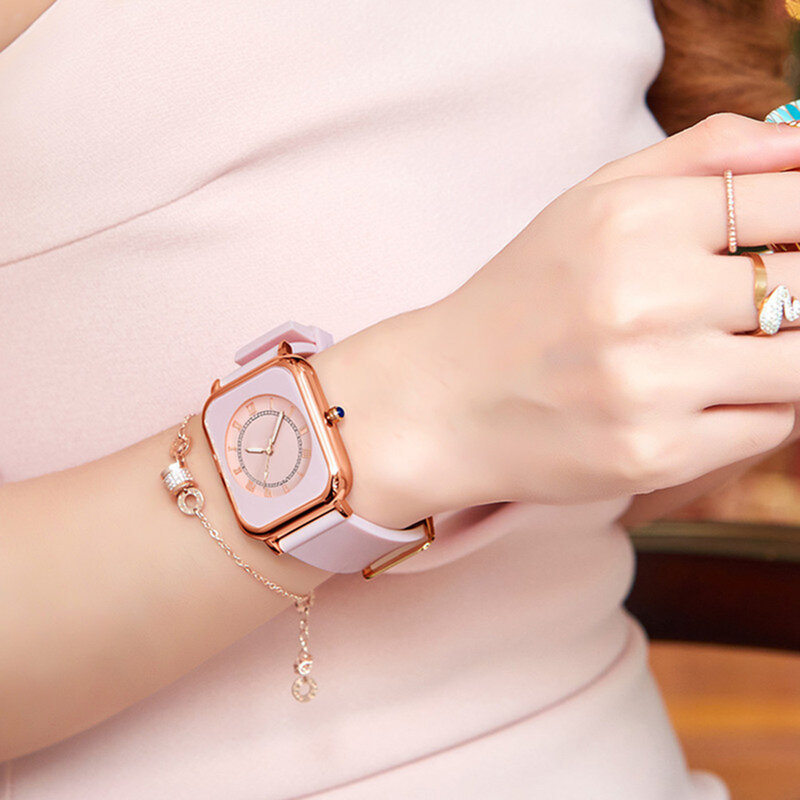 Damen uhr elegante Uhr leicht zu lesen große Zifferblatt analoge Uhren Silikon band Valentinstag Geschenk für Freundin
