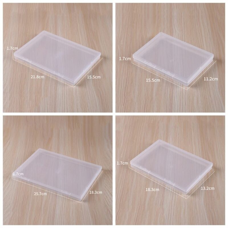 Flat Rectangular Plastic Clear Storage Box Portable Transparent Container Case Waterproof Eco-friendly Home Storage Products