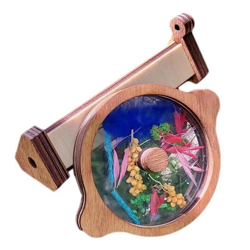 Wooden DIY Kaleidoscope Kit 21X11cm New For Kids Toddler Personalized Gifts Children Outdoor Toy Parent-Child Interactive Game