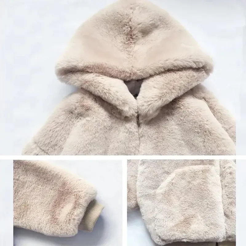 Suéter suelto de piel sintética para mujer, abrigo peludo de longitud media con cremallera, abrigo de piel de visón impermeable, grueso y cálido, moda de invierno
