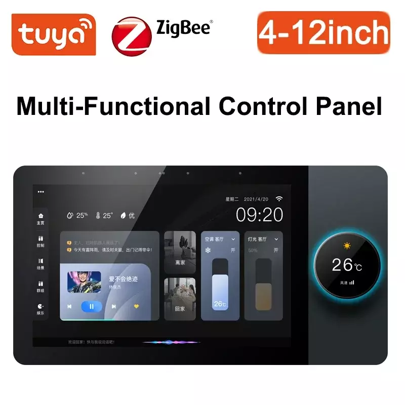 Tuya 6-12-calowy pokrętło inteligentny system domowy bezprzewodowy ekran kontrola centralna z inteligentnym głosem panel sterowania przełącznikiem Tuya zigbee gateway