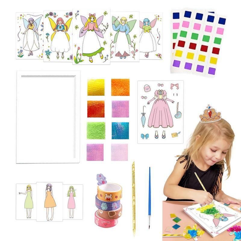 Libri dipinti a mano Dress Up 3D fai da te Cartoon Coloring libro giocattolo dipinto a mano Puzzle dipinto a mano materiale di pittura pacchetto artigianale
