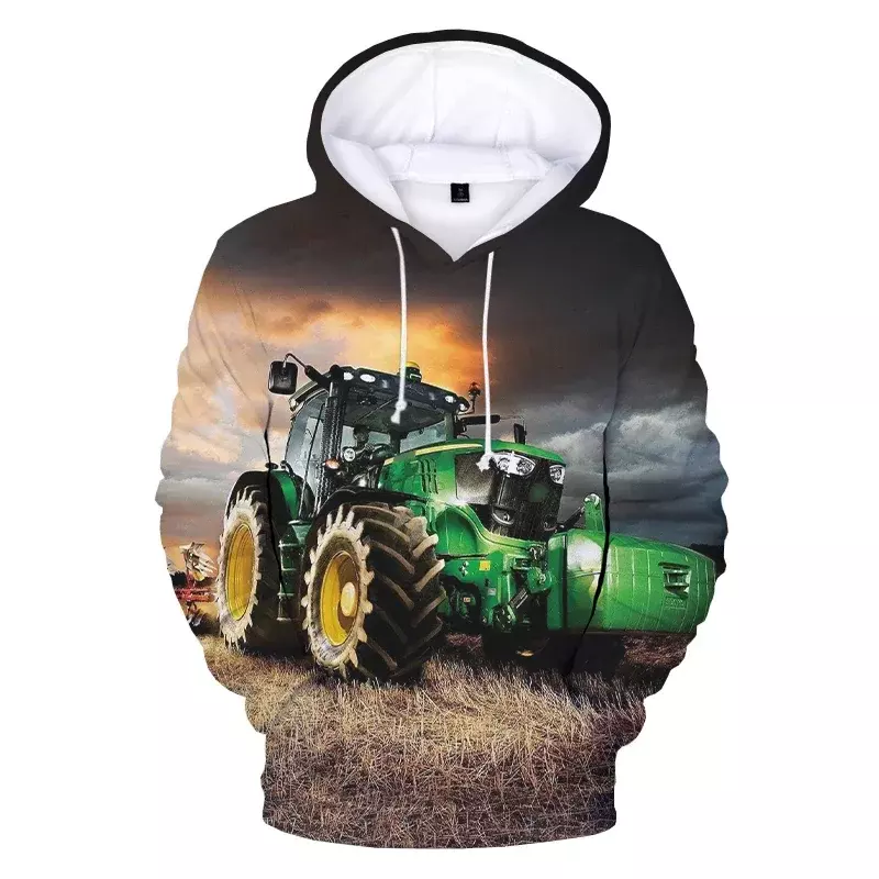 Traktor Vintage 3D-Druck Männer/Frauen Hoodie lässig übergroßen Pullover beliebte Sweatshirt Mode Tops Streetwear Trend Männer Kleidung