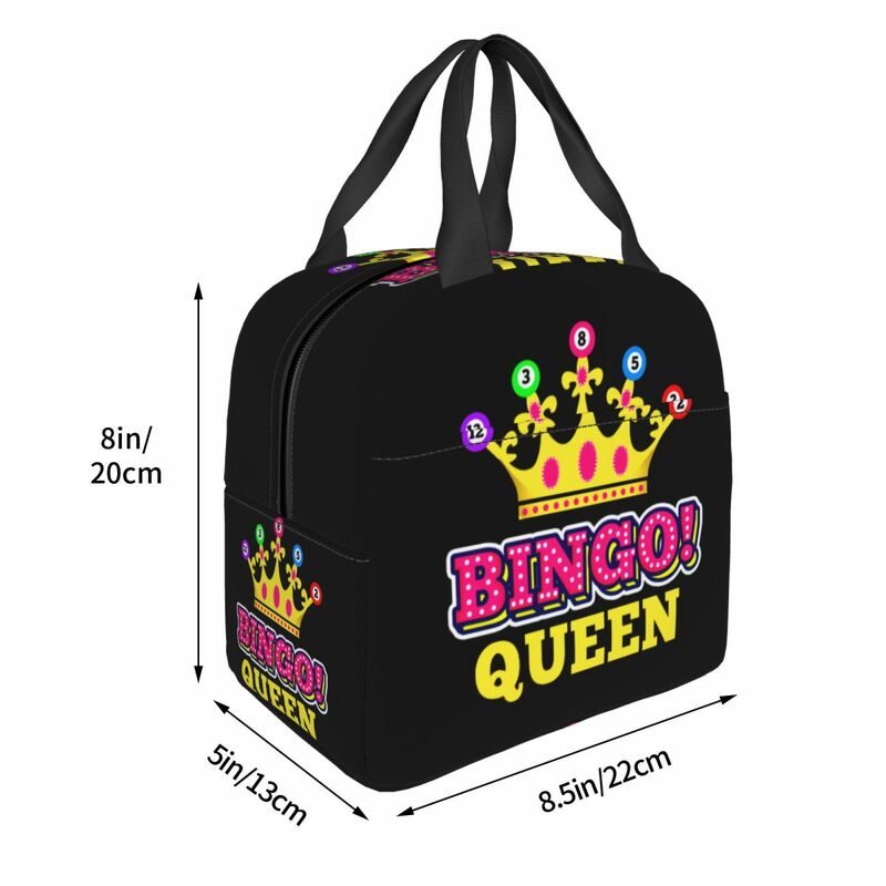 Bingo Queen Lunch Box Women Waterproof Thermal Cooler Food Insulated Lunch Bag Office Work Resuable Picnic Tote Bags
