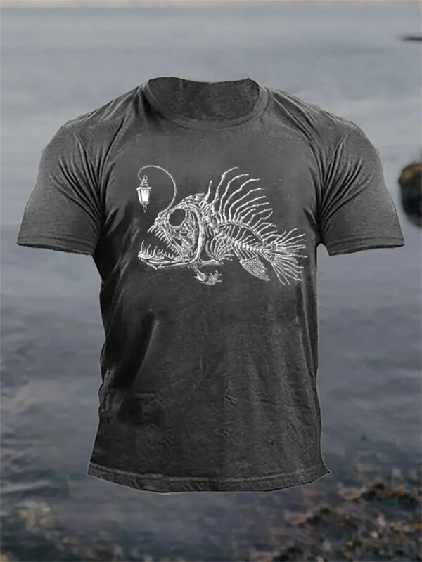 Hewan Ikan 3d dicetak lengan pendek T-Shirt Pria Mode musim panas pakaian jalanan pria T Shirt untuk pria Atasan kasual harian Vintage