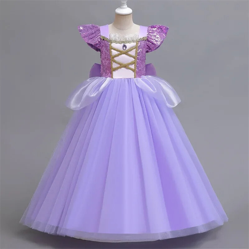 Fairy Tale Beauty and the Beast Apparel Girls Carnival Clothing Princess Belle Dress Toddler Halloween Cinderella Rapunzel Frock