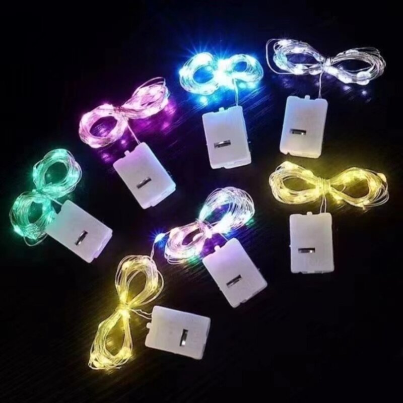 Impermeável LED String Lights com bateria, cobre, fio de prata, guirlanda, luzes de fadas, Natal, festa de casamento, decoração