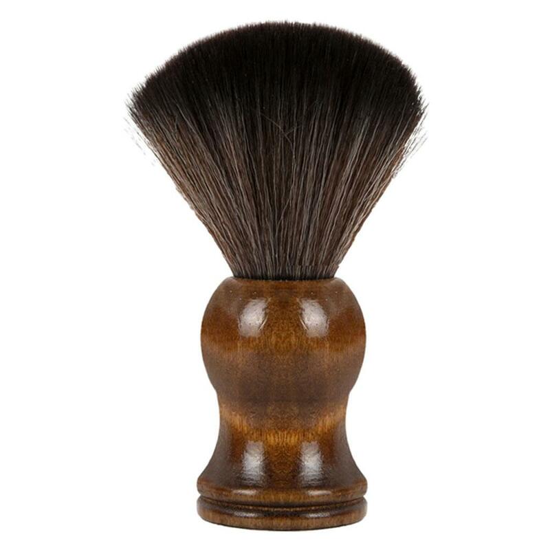 Brocha de afeitar de alta calidad con mango de madera para salón de belleza, herramienta de aseo masculino, brocha de afeitar para Barba