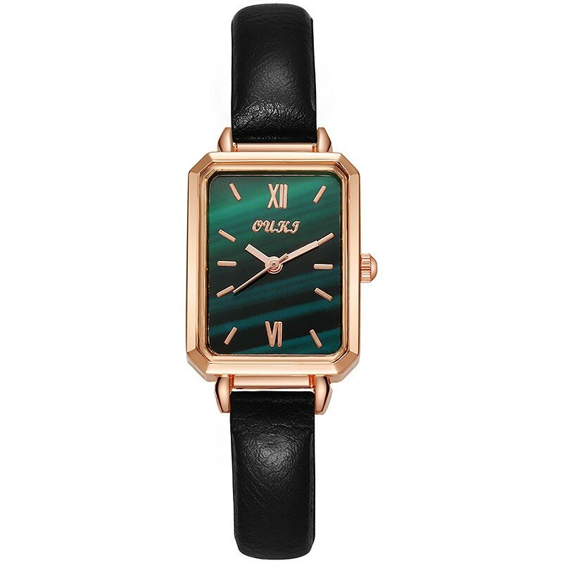 Jam tangan kecil dan istimewa wanita, arloji tren Fashion Vintage persegi, temperamen sederhana Semua cocok untuk hadiah
