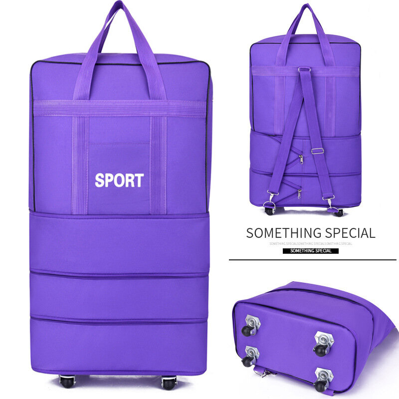 Large-capacity 158 Air Checked Bag Universal Wheel Travel Bag Abroad Study Oxford Cloth Folding Airplane Luggage Suitcase