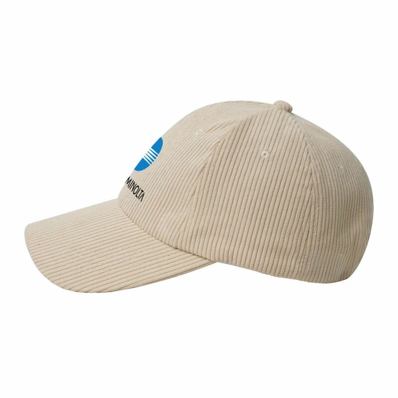 Retro Vintage Konica Minolta Logo sztruksowa czapka z daszkiem kaptur na plażę Cosplay damski 2024 męski