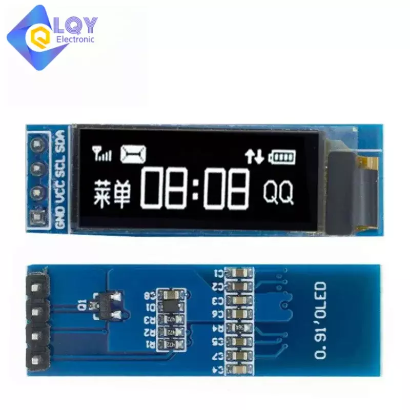 LQY 0.91 Inch OLED Module 0.91" White/Blue 128X32 OLED LCD LED Display Module IIC Communicate for Ardunio
