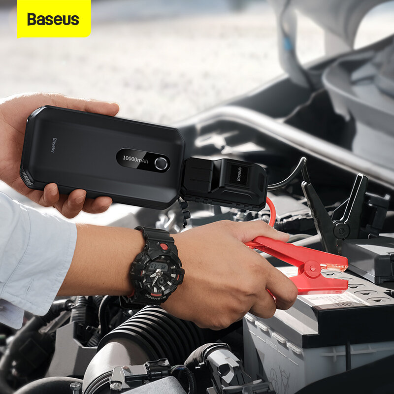 Baseus-جهاز بدء تشغيل السيارة ، 1000 أمبير ، جهاز إيقاف الحركة التلقائي ، مقوي الطوارئ ، 12 فولت ، جهاز بدء تشغيل السيارة ، 10000 مللي أمبير