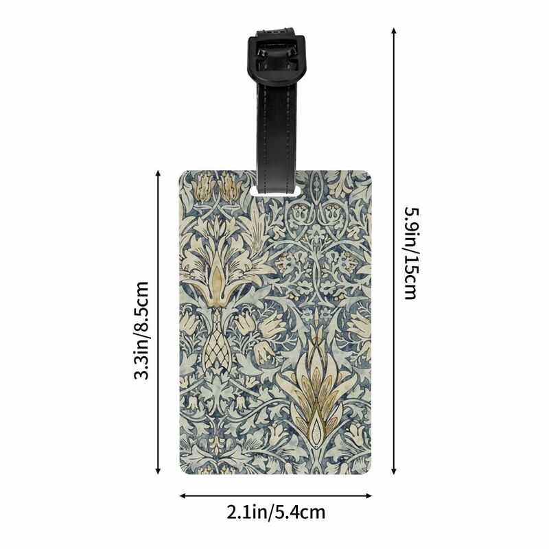 Custom William Morris Snakeshead Pattern Luggage Tags Custom Vintage Textile Baggage Tags Privacy Cover Name ID Card