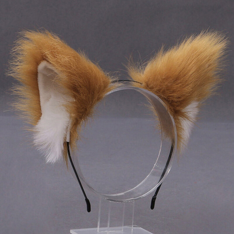 Halloween Fox Cat Ears Headwear Plush Fluffy Highlight Colored Christmas Anime Cosplay Weddings Headband Accessories