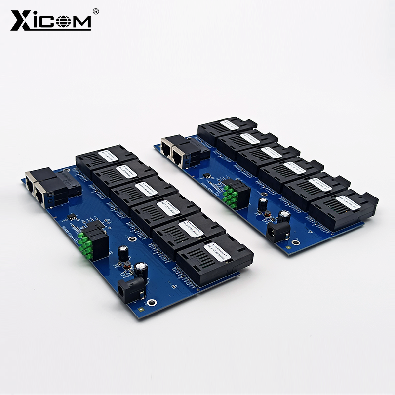 10/100M Single Mode Fiber Switch Optische Media Converter Pcba 6*155M Fiber Poort 2 RJ45 poort 20Km Sc Fast Ethernet Simplex/Duplex