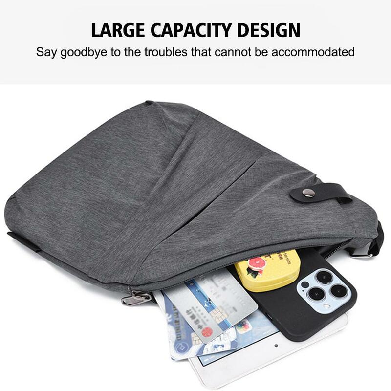 Простая мужская нагрудная сумка для отдыха на открытом воздухе с защитой от кражи и брызг сумка через плечо большой вместимости с отделением для ключей