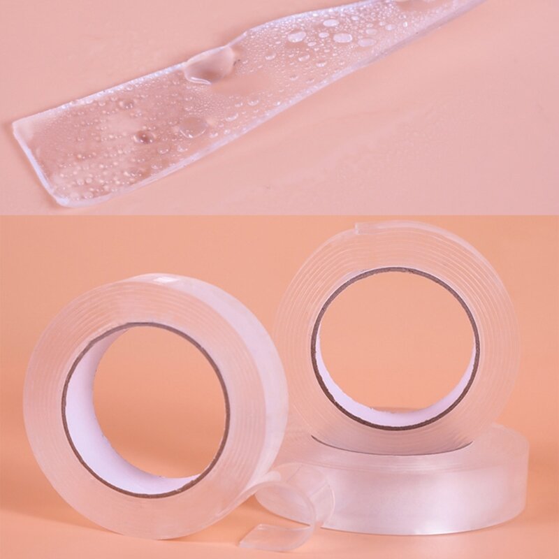 10m Double Sided Tape Traceless Clear Tapes Heavy Duty Strong Adhesive Tape for Photos, Posters, Carpet, Office, Kitchen