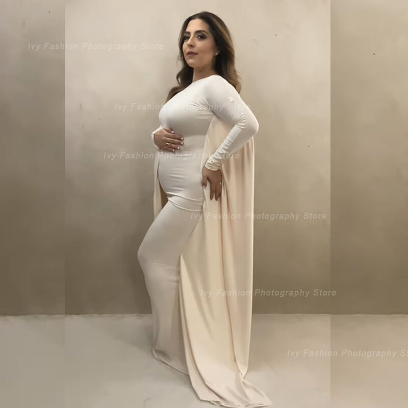 Sukienka z rekwizytami do fotografii ciążowej elastyczna tkanina koszula z nietoperzem odpowiednia dla robienie zdjęć kobiet w ciąży, rodzinnej sukni bogini