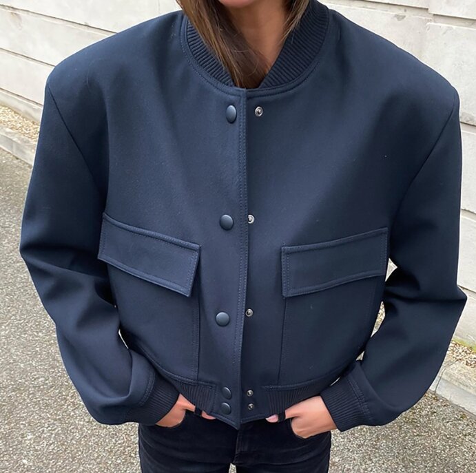 Женская куртка, новинка 2023, зимняя верхняя одежда, модная приталенная бейсбольная куртка с длинным рукавом, повседневная короткая куртка, уличная одежда Y2K