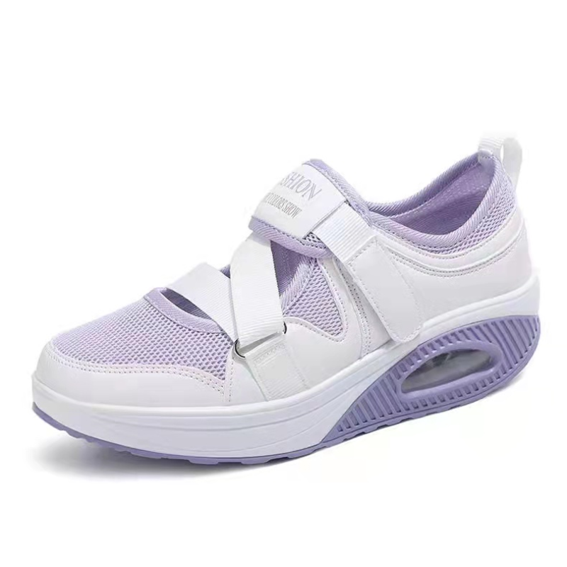 Zapatos de trabajo de malla transpirable para mujer, calzado informal de suela gruesa, suela suave, antideslizante, color blanco, 2022