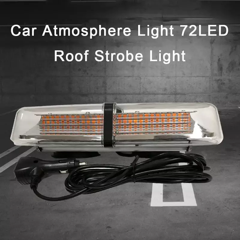 Atmosfera do carro luz 72led telhado blaster luz de advertência forte magnético telhado blaster luz