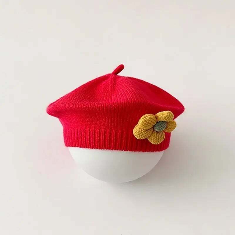 หมวกเบเร่ต์ขนสัตว์สีแดงเด็กหญิงเด็กชายสำหรับเด็ก4Months-3ปี, ชุดจีนสำหรับจิตรกรครบรอบปีมังกรจีน