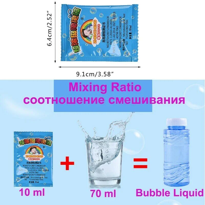 10-100ML soluzione a bolle concentrate ricariche d'acqua per sapone liquido per accessori per bolle automatiche per macchine a bolle feste per bambini