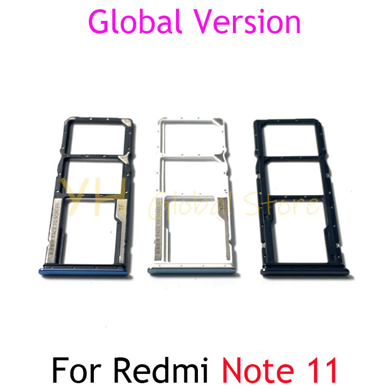 Cartão Sim Slot Tray Holder para Xiaomi Redmi Note 11, Versão Global, Peças de Reparo