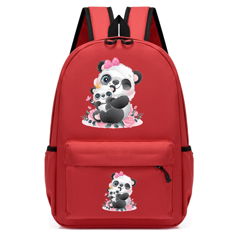 어린이 배낭 유치원 학교 가방, 작은 팬더 꽃 인쇄 책가방, 학생 학교 백팩, 새로운 패션