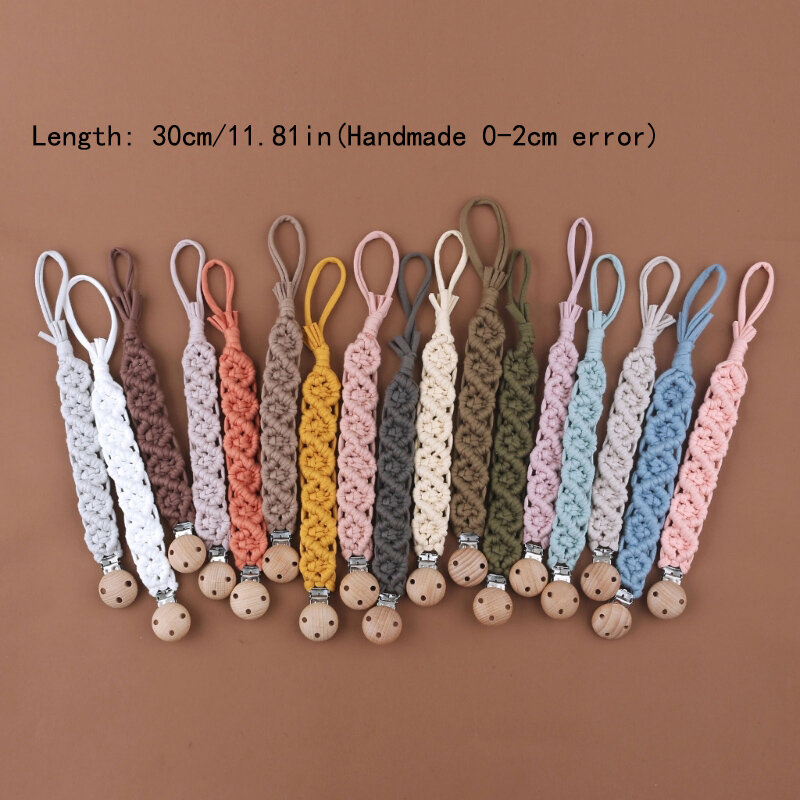 Baby Pacifier Clip Woven Cotton Rope Pacifier Chain Dummy Clip Nipple Holder Kids Teether Anti-drop