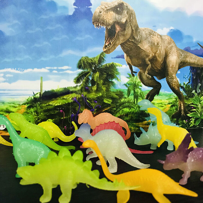 10 Stuks Pvc Mini Lichtgevende Dinosaurussen Gloeien In De Donkere Dino Speelgoed Traktatie Kinderen Verjaardagsfeestje Gunsten Jongen Meisje Geschenken Goodies Fillers