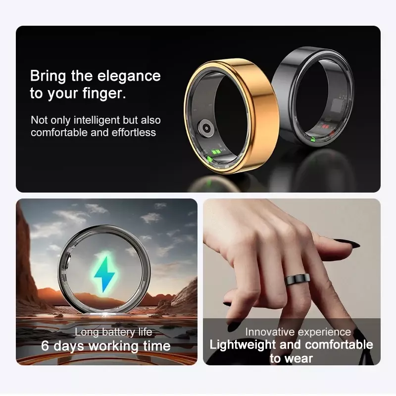 Inteligentny pierścień monitorowanie tętna krok wodoodporny Multi-sport tryby Bluetooth Sleep Tracker palec pierścień dla Xiaomi IOS Android