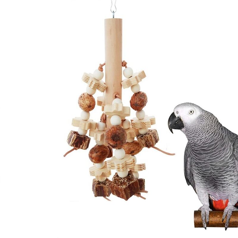 Деревянная жевательная игрушка против царапин, птица, деревянная жевательная игрушка, подвешиваемая птица, фрукты, игрушки для укусов, шлифовка зубов