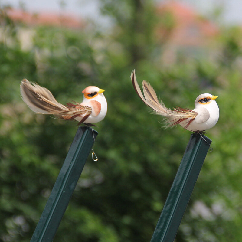 2 pz uccelli artificiali finta schiuma animale simulazione piuma uccelli modelli fai da te matrimonio casa giardino ornamento decorazione dell'iarda